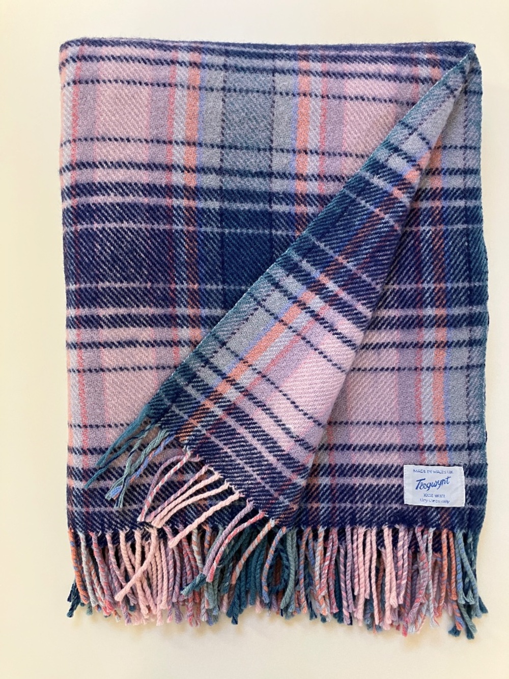 Tregwynt Wool Fringed Throw Blanket 63 in x 63 in